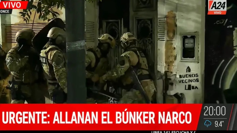 Así allanaban el búnker narco donde un notero compró droga en vivo