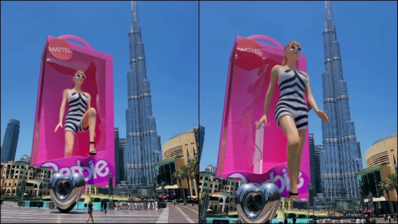 La impactante Barbie gigante en 3D en Dubai