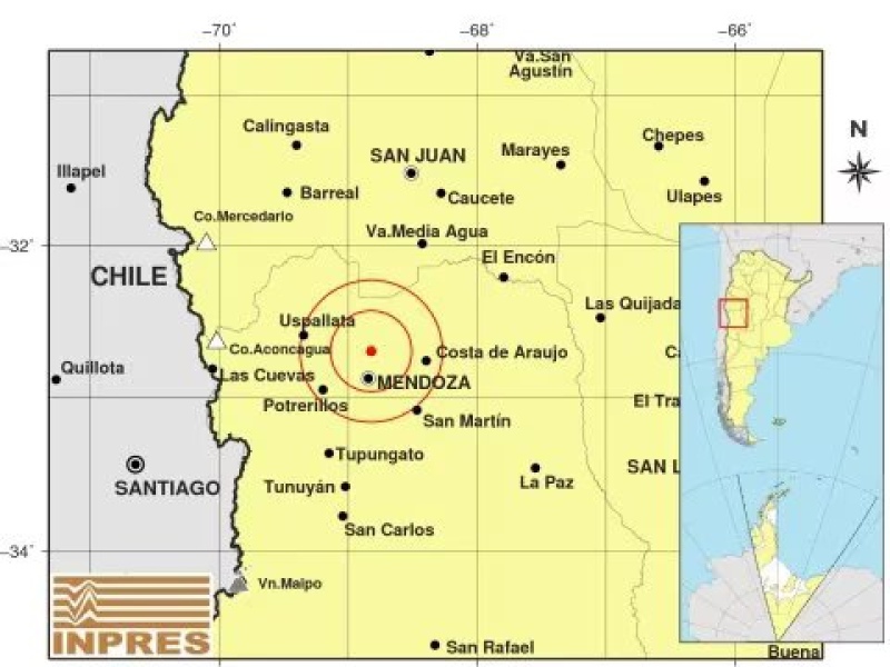 Ayer se registró un sismo en Mendoza