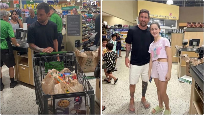 ¡Messi se fue de compras a un super de Miami!