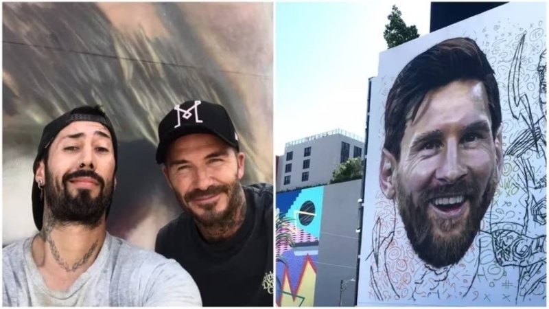 El mural gigante que preparan para recibir a Messi en Miami