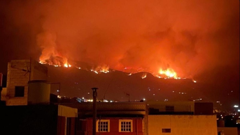 Terrible incendio en Tenerife: ya acabó con 800 hectáreas