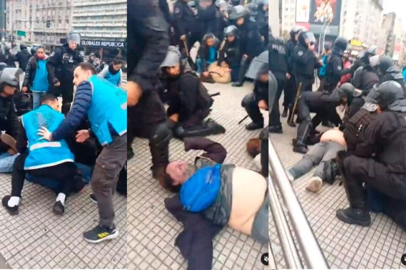 Video impactante: Murió un manifestante en el Obelisco tras incidentes con la policía