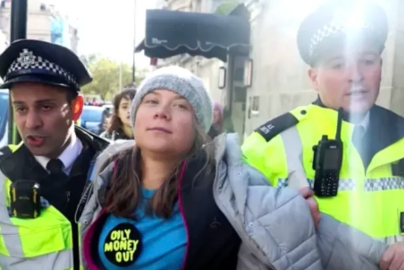 Greta Thunberg fue arrestada en una protesta en Londres