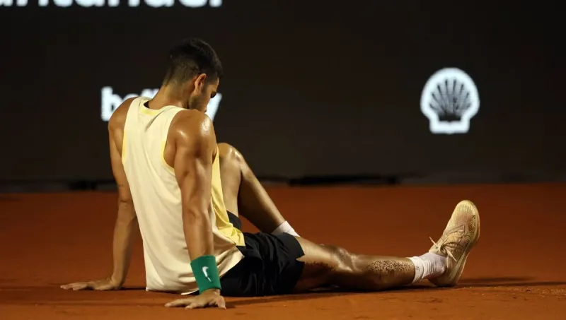 Carlos Alcaraz se lesionó y se retiró del ATP 500 de Río: el video