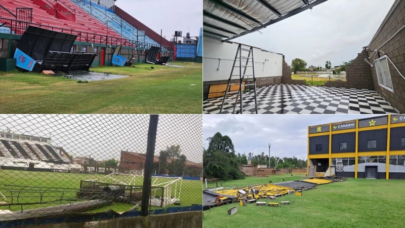 Prácticas suspendidas y destrozos en los predios de fútbol por el temporal