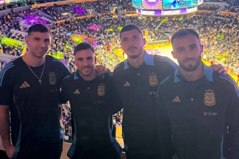 La Selección Argentina fue a ver a los Lakers de LeBron James en Los Ángeles