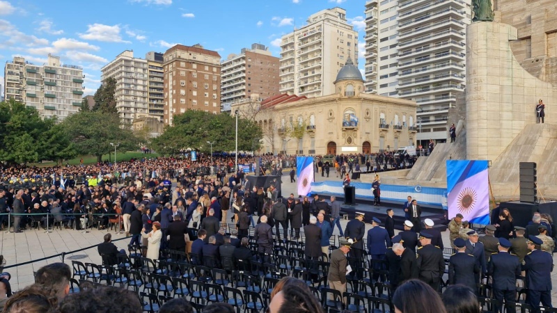 Javier Milei está en Rosario para celebrar el acto por el Día de la Bandera