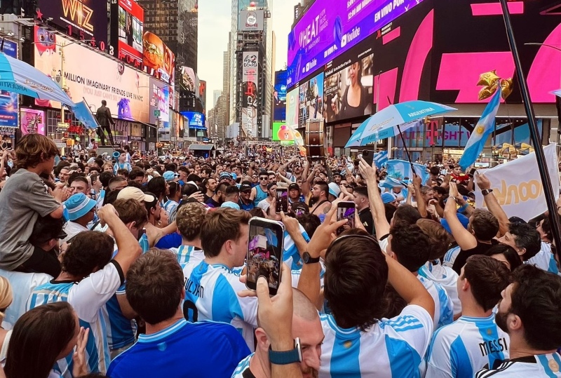 Banderazo Argentino en Nueva York antes de la Semifinal de la Copa América