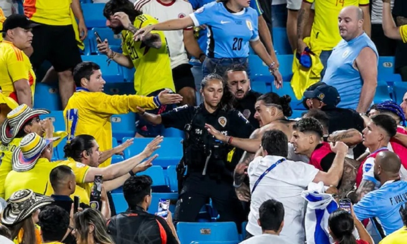 Escándalo en la Copa América: piñas entre los jugadores y los hinchas