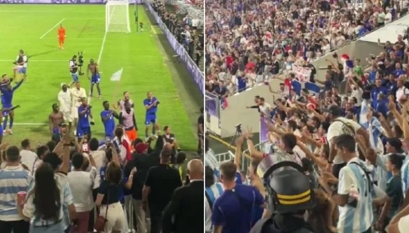 Video: tremenda provocación de los jugadores de Francia cargando a hinchas de Argentina