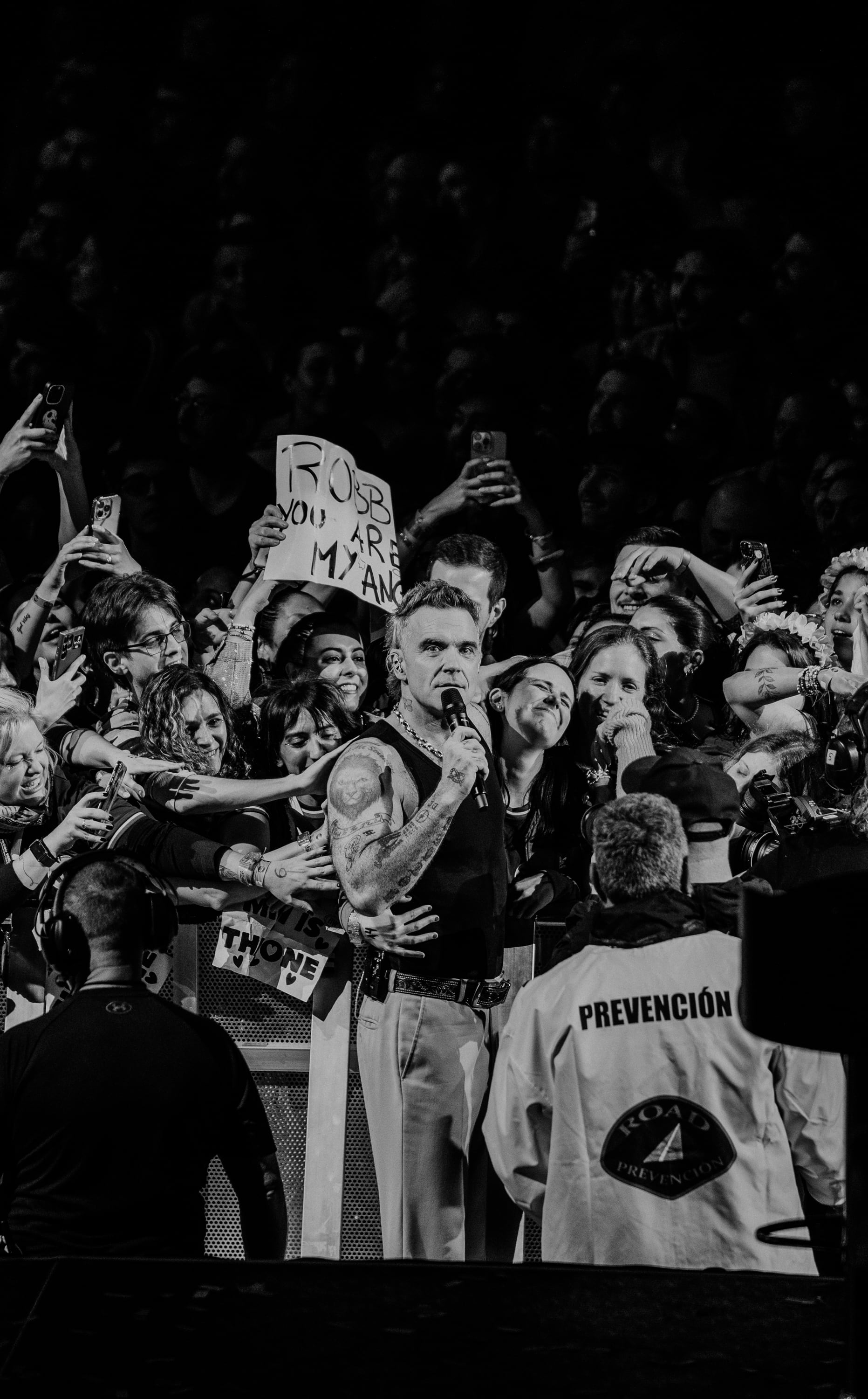 Robbie Williams anoche en el Movistar Arena